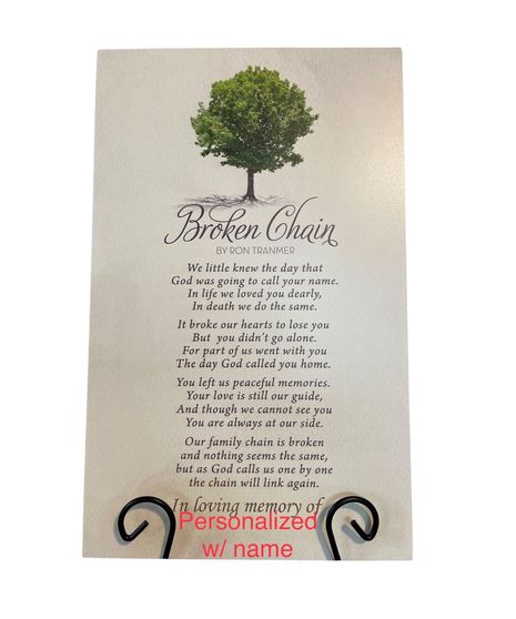 Broken Chain Wood Plaque w/ Personalization