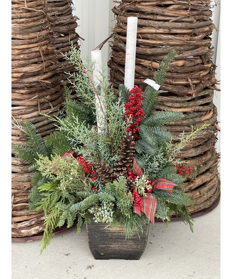 Winter Wonderland Outdoor Pine Planter