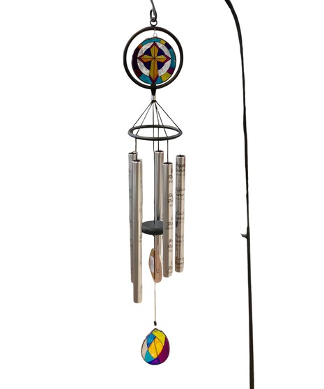 Wind Chime Stained Glass with Verse