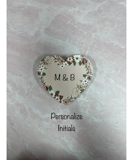 Personalized Floral Heart Sign