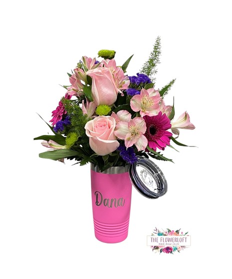 The FlowerLoft's Personalized Tumbler Arrangement