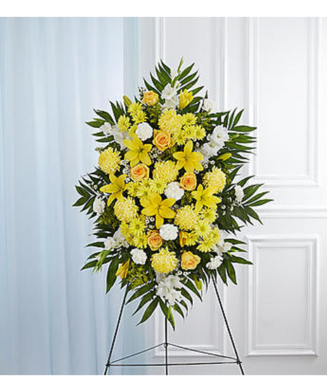 Deepest Sympathy Yellow Standing Spray