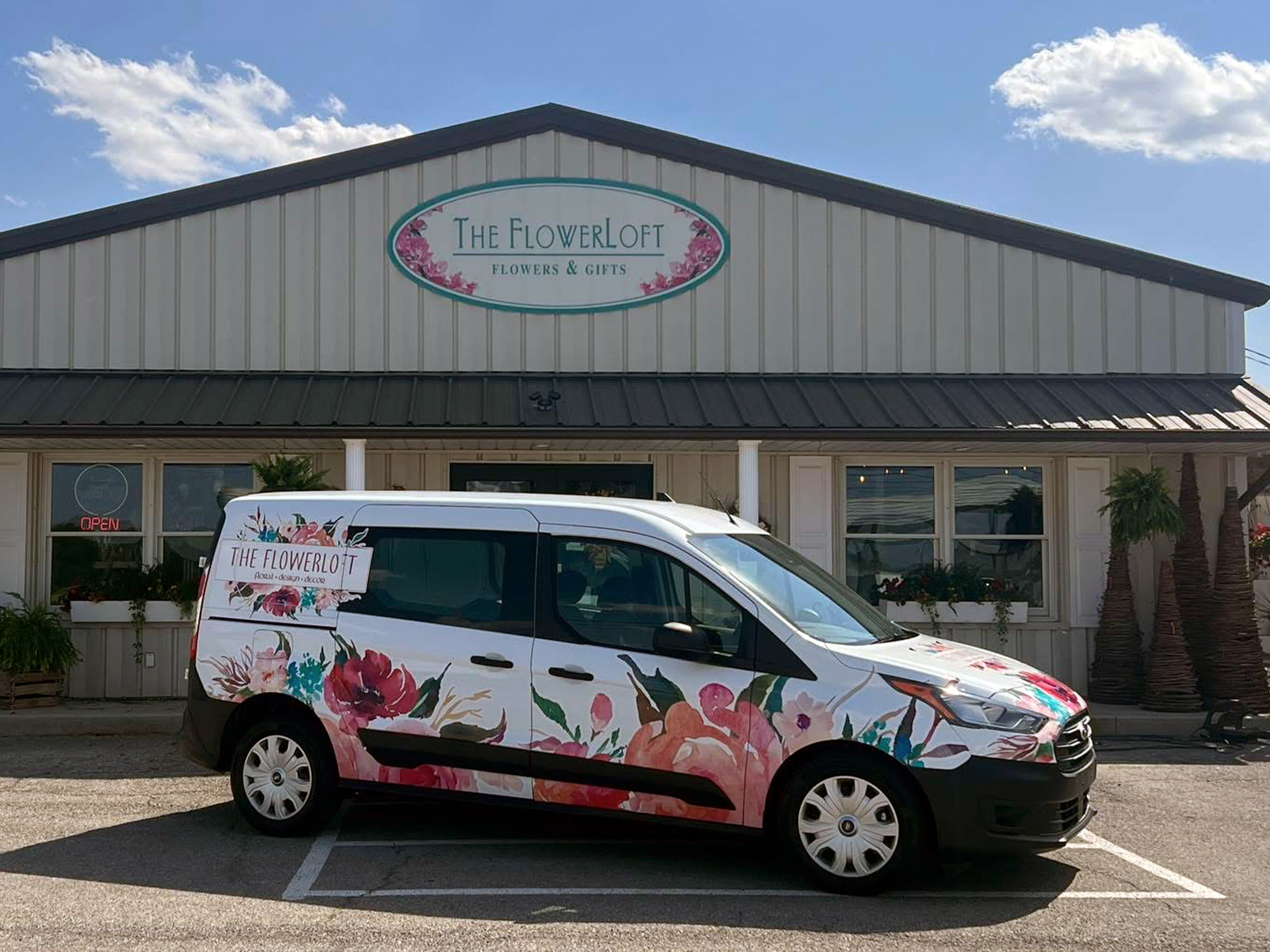 One of The FlowerLoft's branded delivery vans